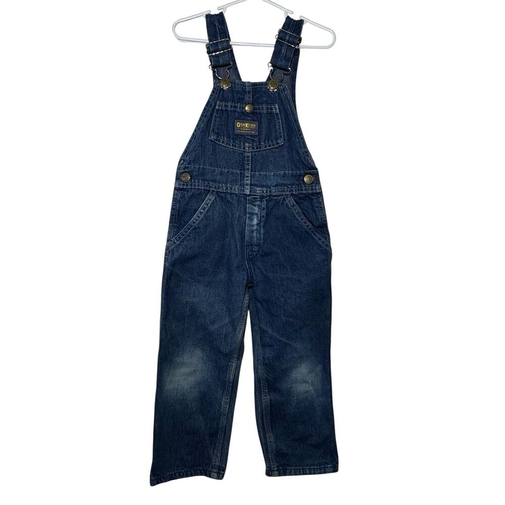 Vintage OshKosh B’gosh Kids Denim Overalls Size 4 USA Made Vestbak 70s 80s Union